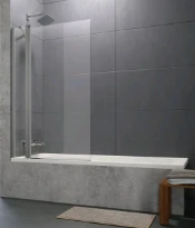 Huppe Design Pure Pare-bain 2 parties verre transparent 95-96,5x150cm argent mat