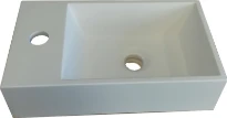 Procasa Thiny lave-mains 400 x 220 mm - blanc mat - solid surface - avec trou de robinet gauche - sans trop-plein