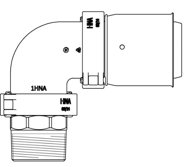 HENCO COUDE 90° MÂLE 75X2