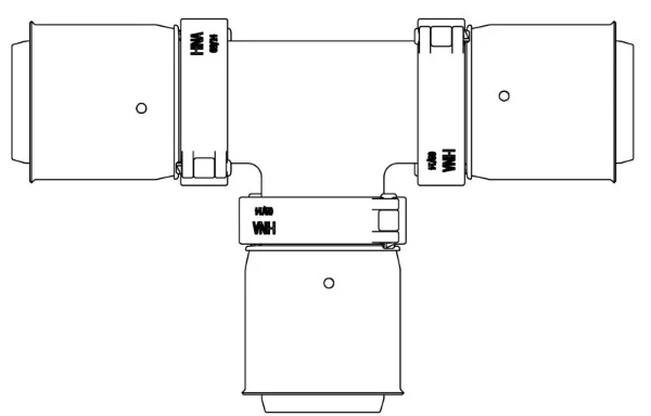 Henco SuperSize té 90° FFF 75 x 75 x 75 mm