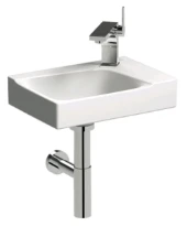 Geberit Xeno² lave-mains 400 x 280 mm - blanc KeraTect - avec trou de robinet droite - sans trop-plein
