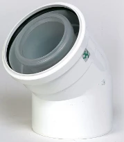 Ubbink Rolux concentrique PP/acier coude 45° 100/150 mm