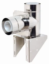 Ubbink Rolux concentrique PP/Inox support complet (incl arrivée d'air & coude) 80/125 mm