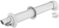 Ubbink Rolux 5H concentrique PP/acier passage mural 60/100 mm - blanc - avec coude