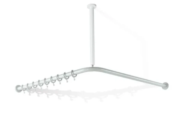 HEWI gordijnstang 80cmx80cm met 16 ringen wit