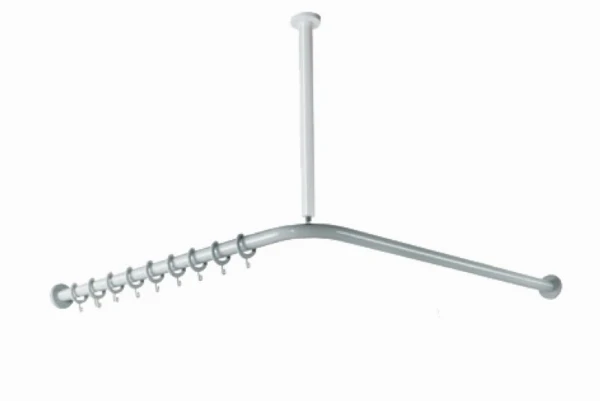 99 Hewi serie 801 gordijnstang 90cmx90cm met 18 ringen wit