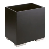 GESSI Rettangolo Accessories Poubelle noire. chromé