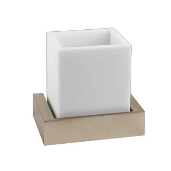 GESSI Rettangolo Accessories Porte-verre mural blanc. chromé