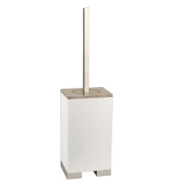 GESSI Rettangolo Accessories Porte-balayette à poser blanche. chromé