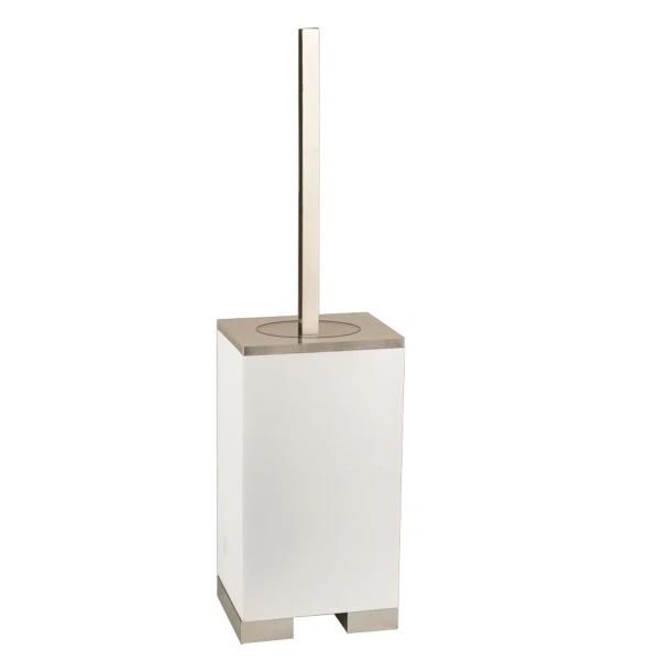 GESSI Rettangolo Accessories Porte-balayette à poser blanche. chromé