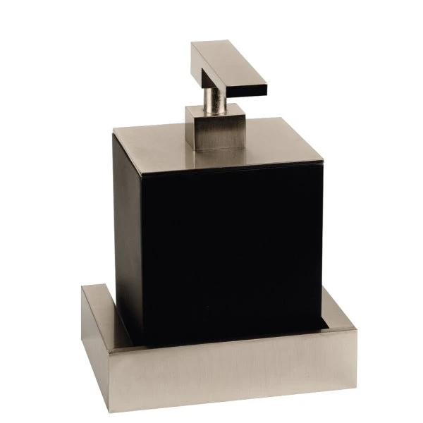 GESSI Rettangolo Accessories Distributeur de savon liquide mural noir. chromé