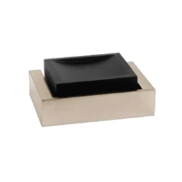 GESSI Rettangolo Accessories Porte-savon mural noir. chromé