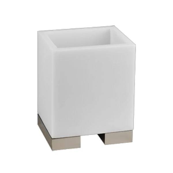 GESSI Rettangolo Accessories Porte-verre à poser blanc. chromé