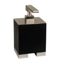GESSI Rettangolo Accessories Distributeur de savon liquide à poser noir. chromé