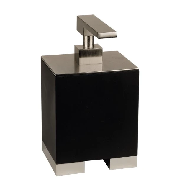 GESSI Rettangolo Accessories Distributeur de savon liquide à poser noir. chromé