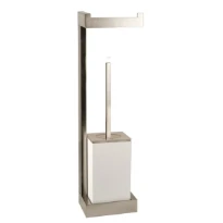 GESSI Rettangolo borstelgarnituur m wcrolhouder wandmontage  chroom/wit
