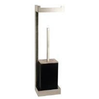 GESSI Rettangolo borstelgarnituur m wcrolhouder wandmontage  chroom/zwart