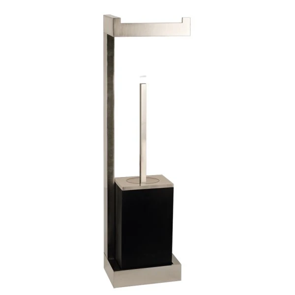 GESSI Rettangolo borstelgarnituur m wcrolhouder wandmontage  chroom/zwart