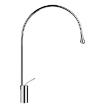 GESSI Goccia Mitigeur lavabo moyen avec bec long sans vidage avec flexibles de raccordement chromé