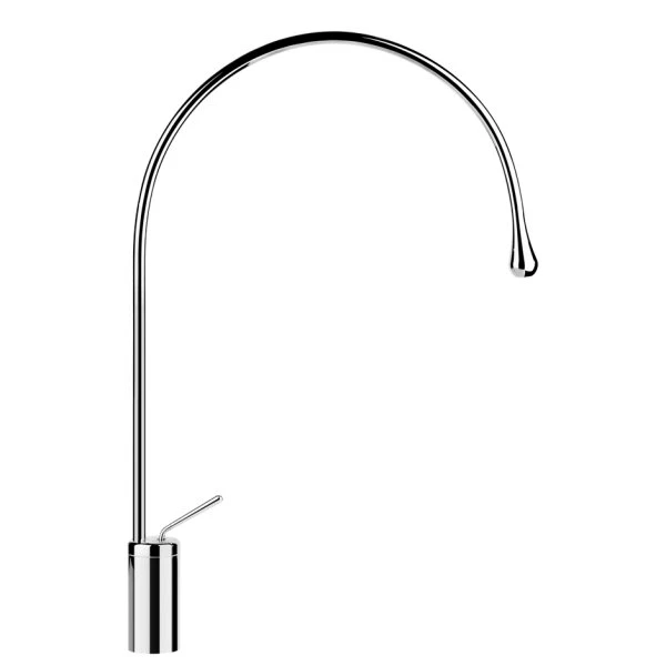 GESSI Goccia Mitigeur lavabo moyen avec bec long sans vidage avec flexibles de raccordement chromé