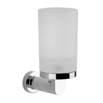 GESSI Emporio Accessories Porte-verre mural en verre satiné. chromé