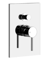GESSI Via Tortona Parties apparentes mitigeur mural avec inverseur automatique bain-douche deux sorties chromé