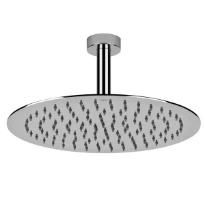 GESSI Emporio Shower Pomme de douche orientable anticalcaire avec bras au plafond. Mirror Steel