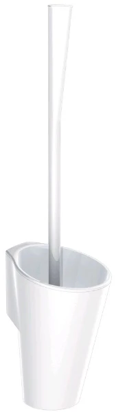 PORTE BROSSE DELABIE 133 MM - 515 ! blanc brillant nylon fixation murale manche long ergonomique + blocage antivol