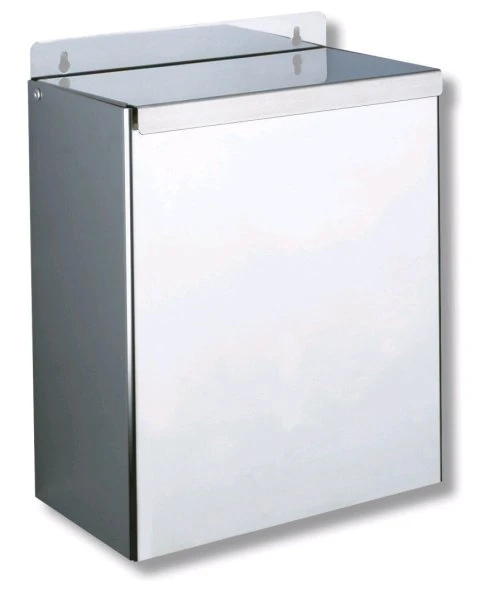 Delabie afvalbak rechthoekig met deksel 13 liter 150 x 280 x 320 mm - RVS gepolijst