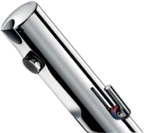 ROBINET DE LAVABO ELECTRONISCHE DELABIE TEMPOMATIC 4 3/8 chromé saille 190mm pile 6V,températuren réglable,fermeture autom.