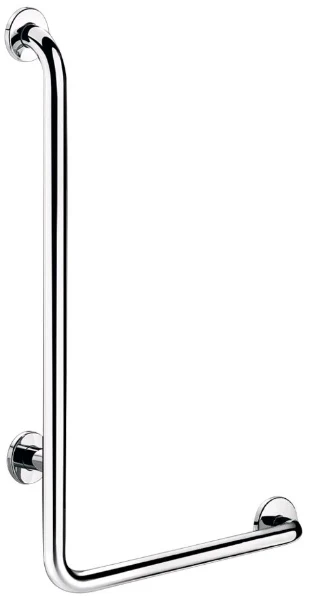 Delabie barre de maintien en L 750 x 450 mm diam 30 mm - inox poli brillant - modèle à droite
