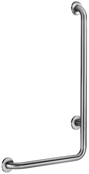 Delabie barre de maintien en L 750 x 450 mm diam 30 mm - inox poli satiné - modèle à gauche