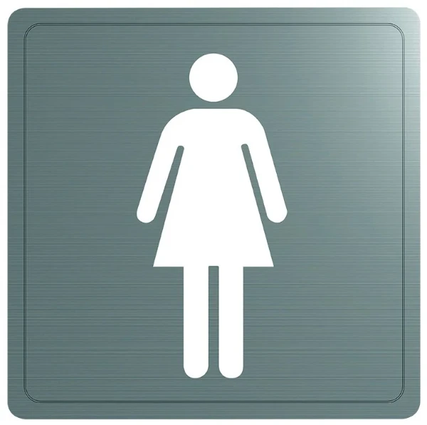 DELABIE pictogram  "vrouw" gesatineerd 125x125 mm mat rvs