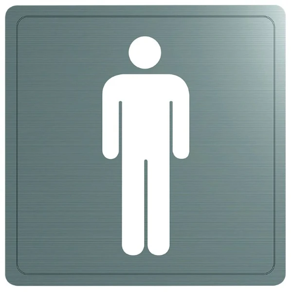 DELABIE pictogram  "man" gesatineerd 125x125 mm mat rvs