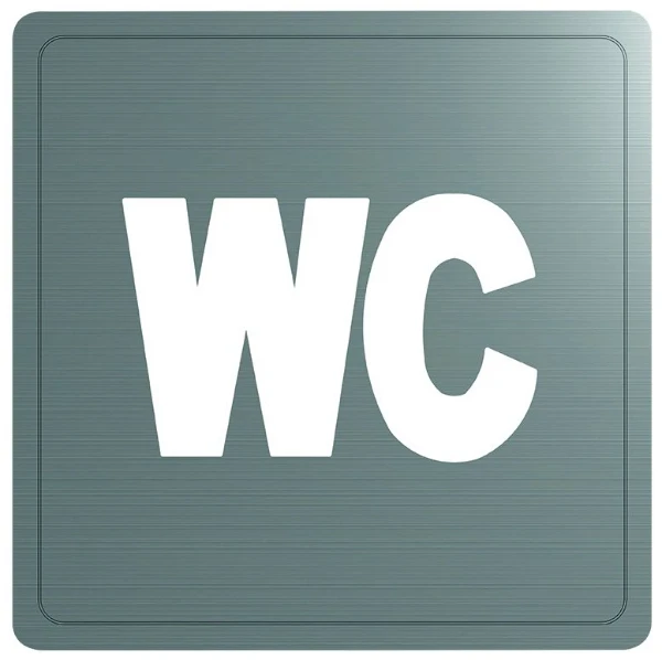 DELABIE pictogram  "WC" gesatineerd 125x125 mm mat rvs