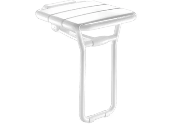 Delabie siège de douche 360 - 407 o 480 ! 25 blanc aluminium . siège relevable alu+pied+larges lattes en PVC