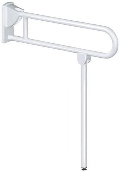 POIGNEE D'APPUI RELEVABLE DELABIE 900 - 105 o 230 ! 32 blanc nylon . avec béquille se repliant automatiquement