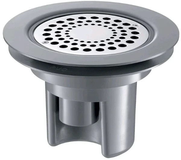 SIPHON DE SOL DELABIE 114MM pvc grille en inox pour sol souple/vinyle