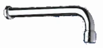 DELABIE uitloopbek muurmodel m straalverz. gebogen 1/2"M - L12cm chroom