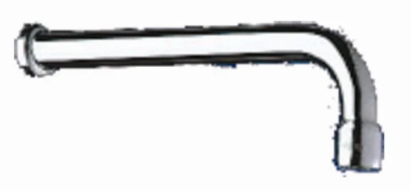 DELABIE uitloopbek muurmodel m straalverz. gebogen 1/2"M - L12cm chroom