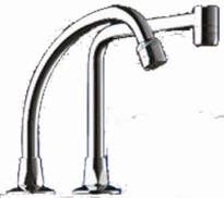 DELABIE wastafeluitloopbek beweegb 1/2"M - L20xH25 chroom