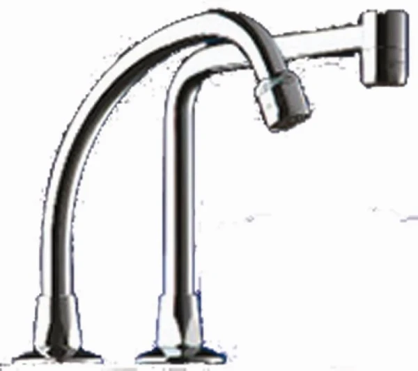 DELABIE wastafeluitloopbek beweegb 1/2"M - L20xH25 chroom
