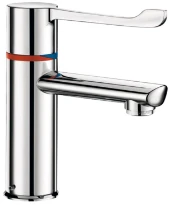 DELABIE Securitherm Bioclip therm 1-gr. demonteerbare wastafelmengkr uitloop sprong 120/H85mm chroom