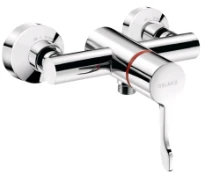 DELABIE Securitherm 1-gr. douchetherm onderuitg kopp. stop/check M1/2" chroom