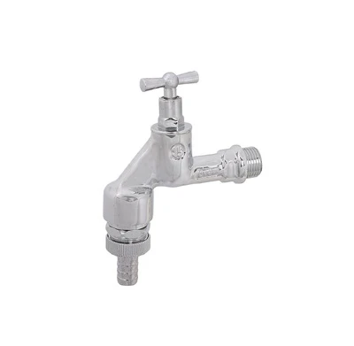 Schlosser 1750 robinet de service double avec aérateur et clapet anti retour 3/4 M - chromé
