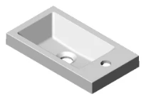 Detremmerie No Limit 20 lavabo 4 400 x 220 mm - 1 cuvette - blanc - marbre artificiel - avec trou de robinet - sans trop-plein