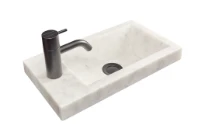 Detremmerie No Limit 20 lavabo 6 405 x 225 mm - 1 cuvette - (mat) blanc - marbre - avec trou de robinet - sans trop-plein