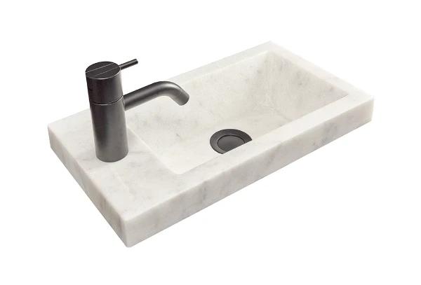 Detremmerie No Limit 20 lavabo 6 405 x 225 mm - 1 cuvette - (mat) blanc - marbre - avec trou de robinet - sans trop-plein