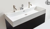 Detremmerie No Limit 40 lavabo 14 610 x 405 mm - 1 cuvette - blanc - céramique - avec trou de robinet - avec trop-plein