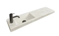 Detremmerie No Limit 20 lavabo 6 805 x 225 mm - 1 cuvette - (mat) blanc - marbre - avec trou de robinet - sans trop-plein